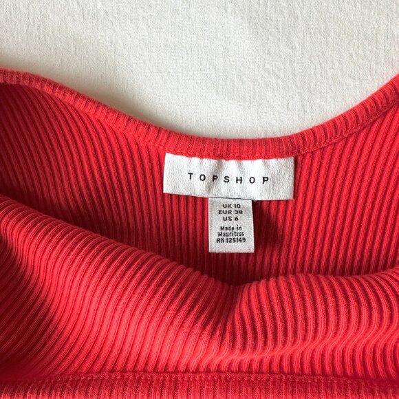 Topshop Scoop Neck Ribbed Top - Picture 7 of 9